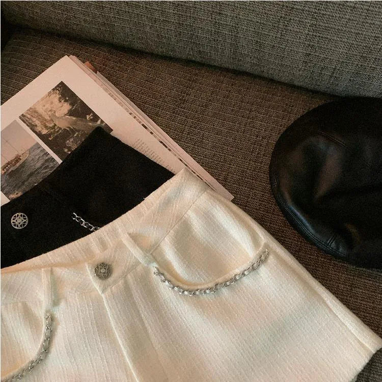 Fashion Tweed High Waist Women Shorts Autumn Winter Slim Office Woolen Black Shorts Women