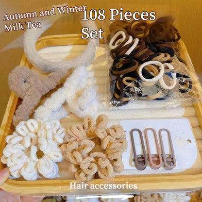 New 8-137PCS Set Hair Clip Combination Women Hair Accessories Grab Clip Hair Band Temperament Hairclip High Ponytail Headband.