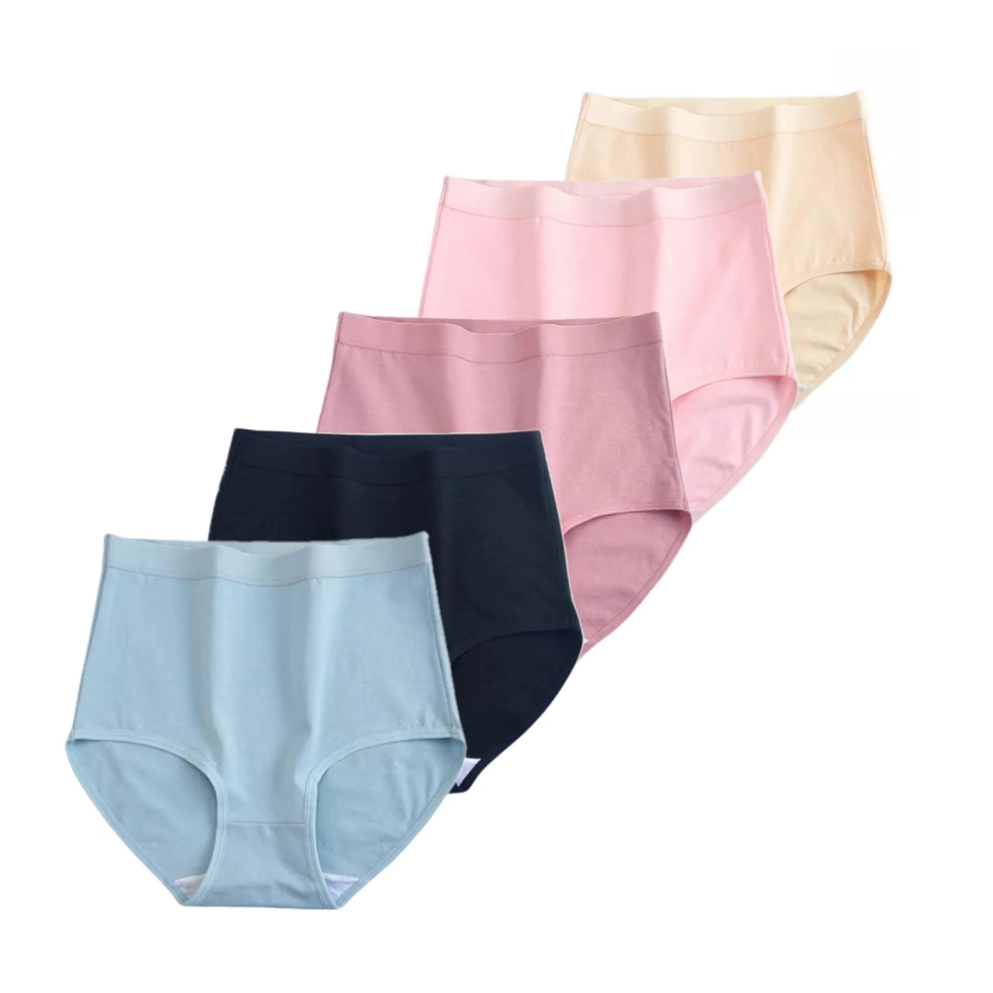 FallSweet 5Pcs/Lot Cotton Panties for Women Plus Size Underwear High Waist Comfortable Female Underpants Sexy Lingerie M-XXXL.