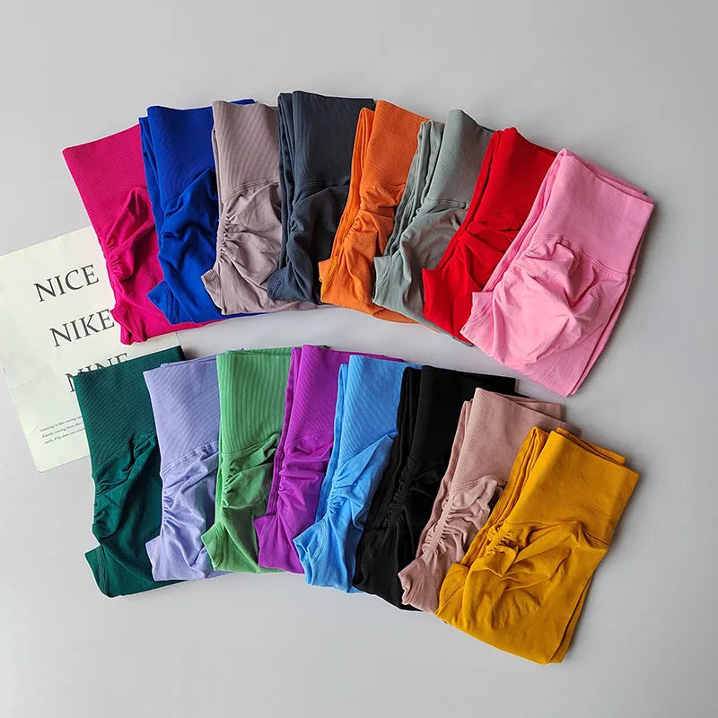 High Waist Belly-tightening Peach Buttocks Fitness Pants Unrestrained Cycling Pilates Skin-friendly High-elastic Yoga Leggings.