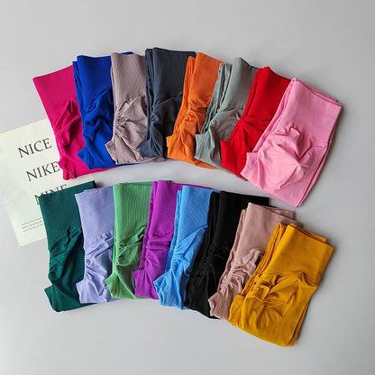 High Waist Belly-tightening Peach Buttocks Fitness Pants Unrestrained Cycling Pilates Skin-friendly High-elastic Yoga Leggings.