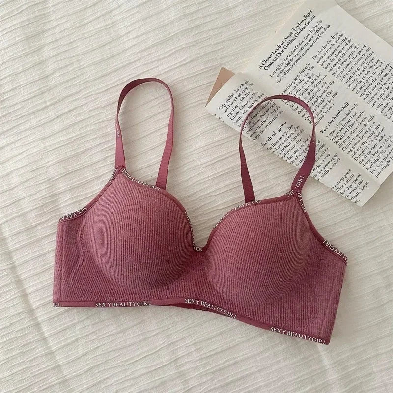 Wireless Push Up Bra for Small Chest - Seamless Anti-Sagging Invisible Bralette, Enhance Lift Comfort No Trace (Letter Design)