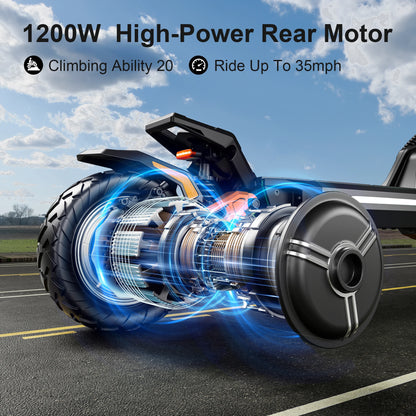 DECE DES20 Adult Electric Scooter 1200W Motor E-Scooter  48V13AH Battery 10 Inch Tire City Escooter.