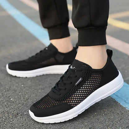 YRZL Sneakers Men Shoes Hollow Mesh Breathable Outdoor Casual Shoes Comfortable Walking Non Slip Big Size Mens Sneakers.