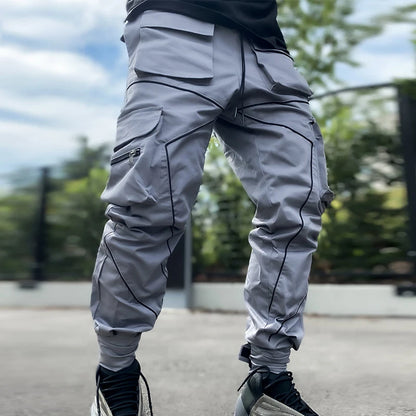 Men's Reflective Cargo Pants 2025 New Hip Hop Casual Joggers Trousers Multi-Pocket Men Sweatpants Streetwear Sports Pant M-3XL.