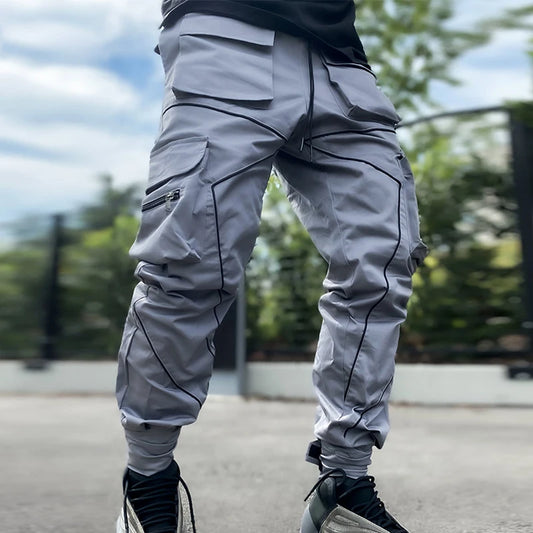 Men's Reflective Cargo Pants 2025 New Hip Hop Casual Joggers Trousers Multi-Pocket Men Sweatpants Streetwear Sports Pant M-3XL.
