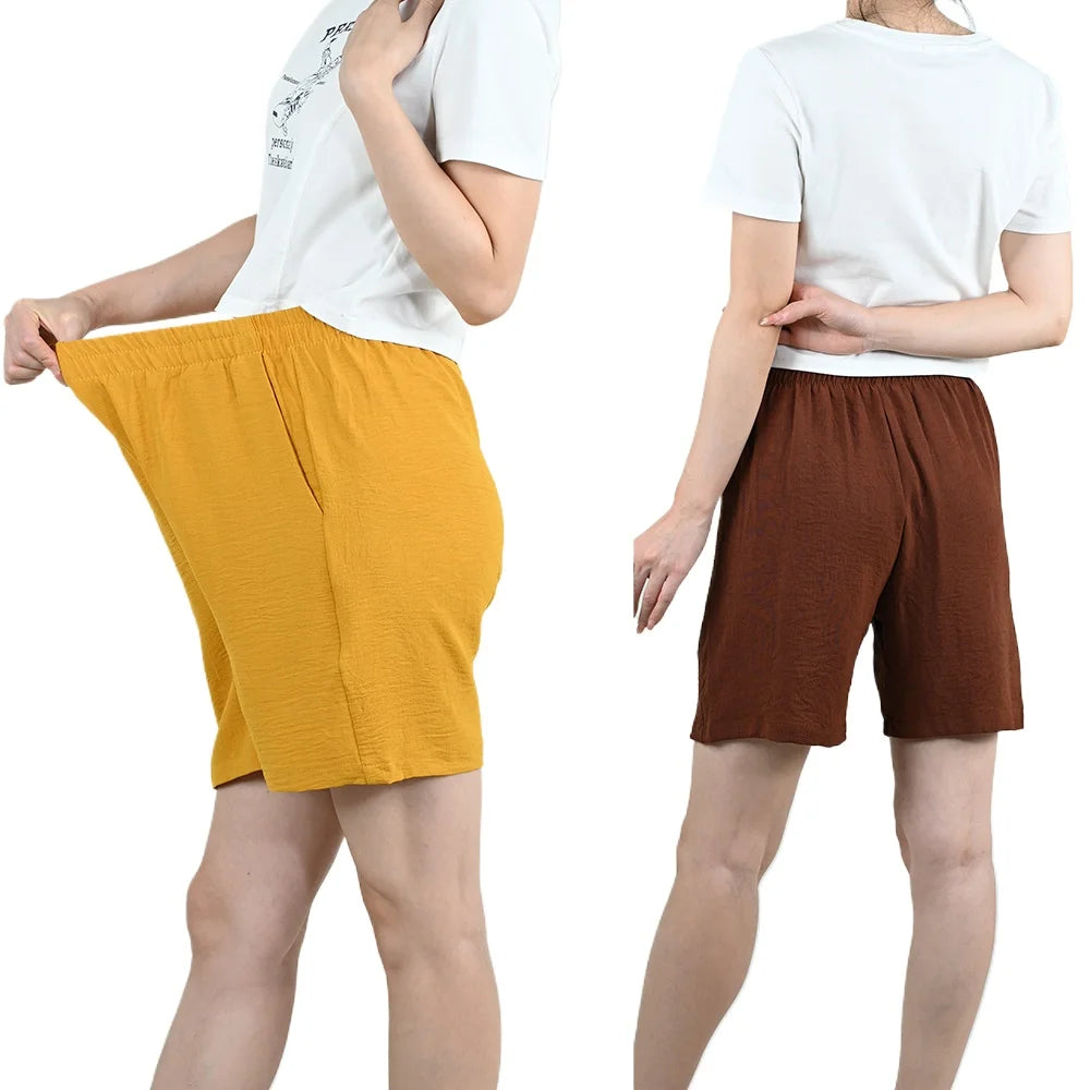 Summer Women Wide-leg Shorts Lady Elastic High Waist Loose Casual Hot Pants Female Large Size Beach Shorts Girls Cargo Trousers.