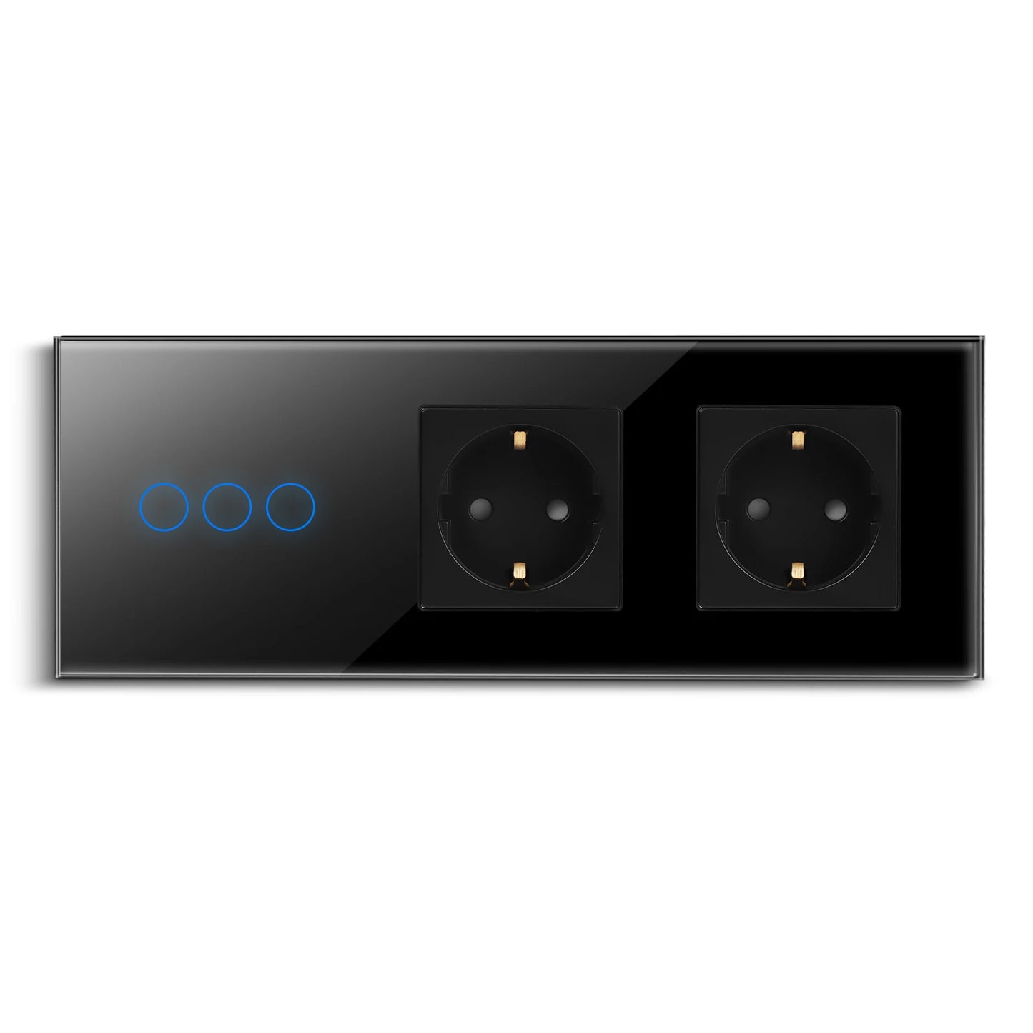 Bingoelec Wandsteckdose, Touch-Lichtschalter mit USB, 20 W, Typ C, Schnellladesteckdose, Glasscheibe, EU-Standard-Steckdosen