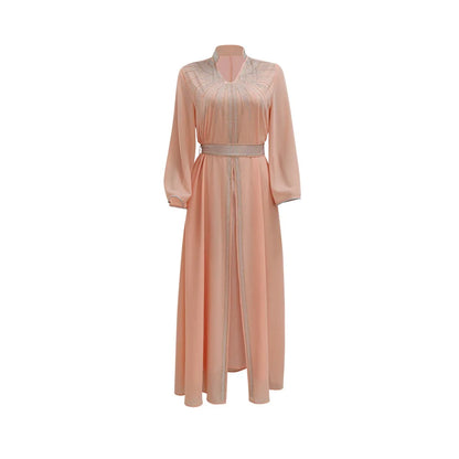 Floral Bedruckte Abaya Arabisch Langes Kleid Frauen Muslimischen Marokkanischen Kaftan Robe Golf Jalabiya Dubai Islam Türkei Kleider Ramadan Kleid