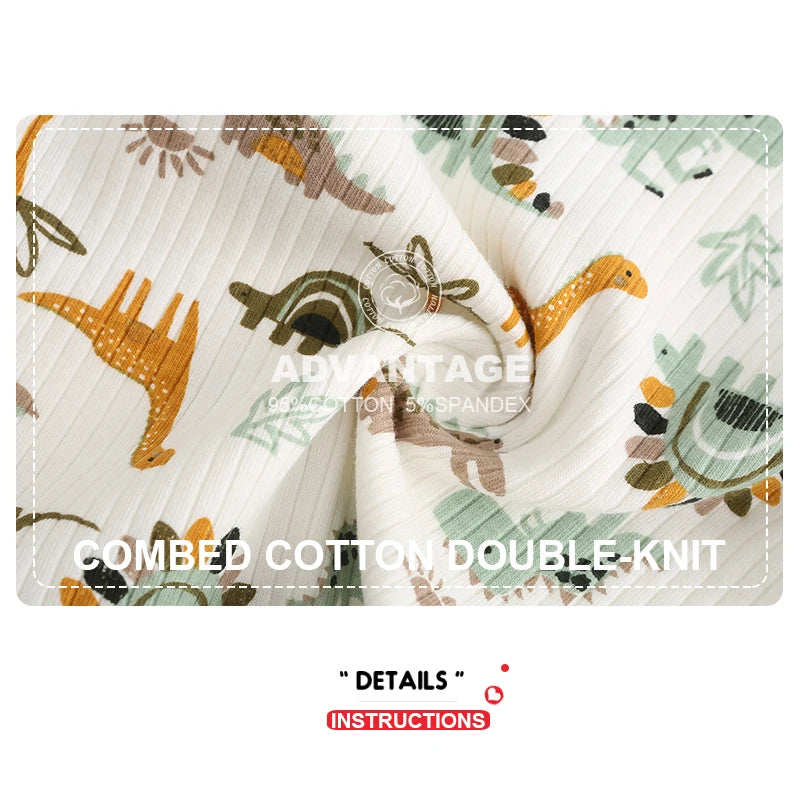 Kiddiezoom 3-teiliges modisches Sommer-Kurzarm-Cartoon-Baby-Body aus Baumwolle für Neugeborene, Jungen und Mädchen.