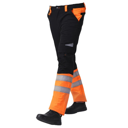 High Visibility Workwear Winter Clothes Hi Vis Suit Reflective Jacket Waterproof Winter and Pockets Reflective Work Pants Set