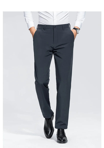 Men's Formal Down Pants 90% White Duck Down Winter Business Trousers Thickened Warm Straight Stretchable Office Pants Man PT-594.