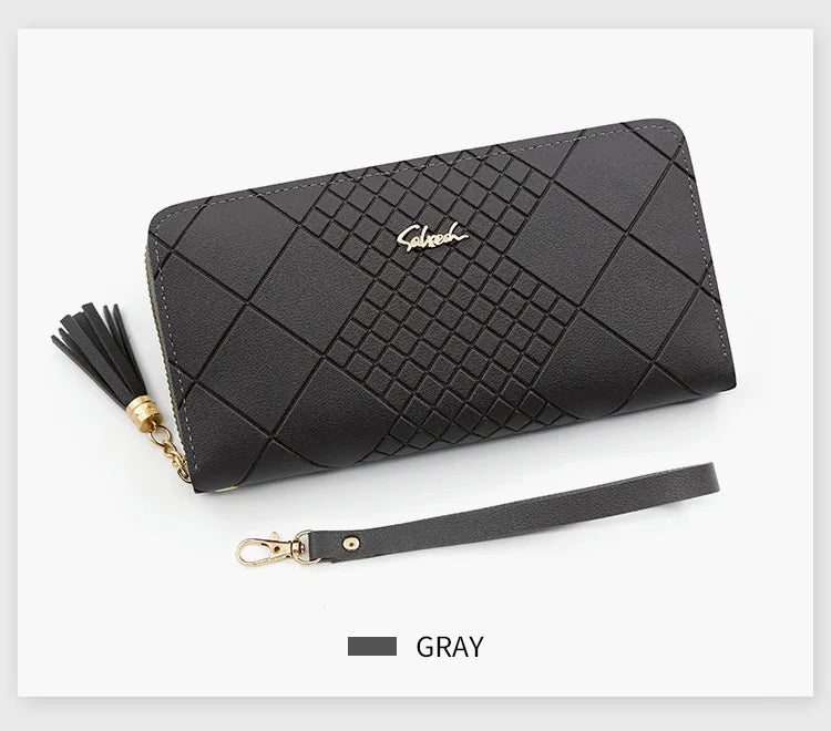 Zipper Money Coin Purse Women Card Holder Long PU Leather Clutch Wallet Large Capacity Lady Wristlet Phone HandBags Money Pocket.