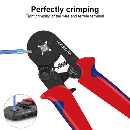 Crimpwerkzeuge HSC8 6-6A Selbsteinstellende Sechskantdraht-Crimpzange für 0,25-6 mm2 (AWG23-10) Reparaturwerkzeug für elektrische Schaltkreise