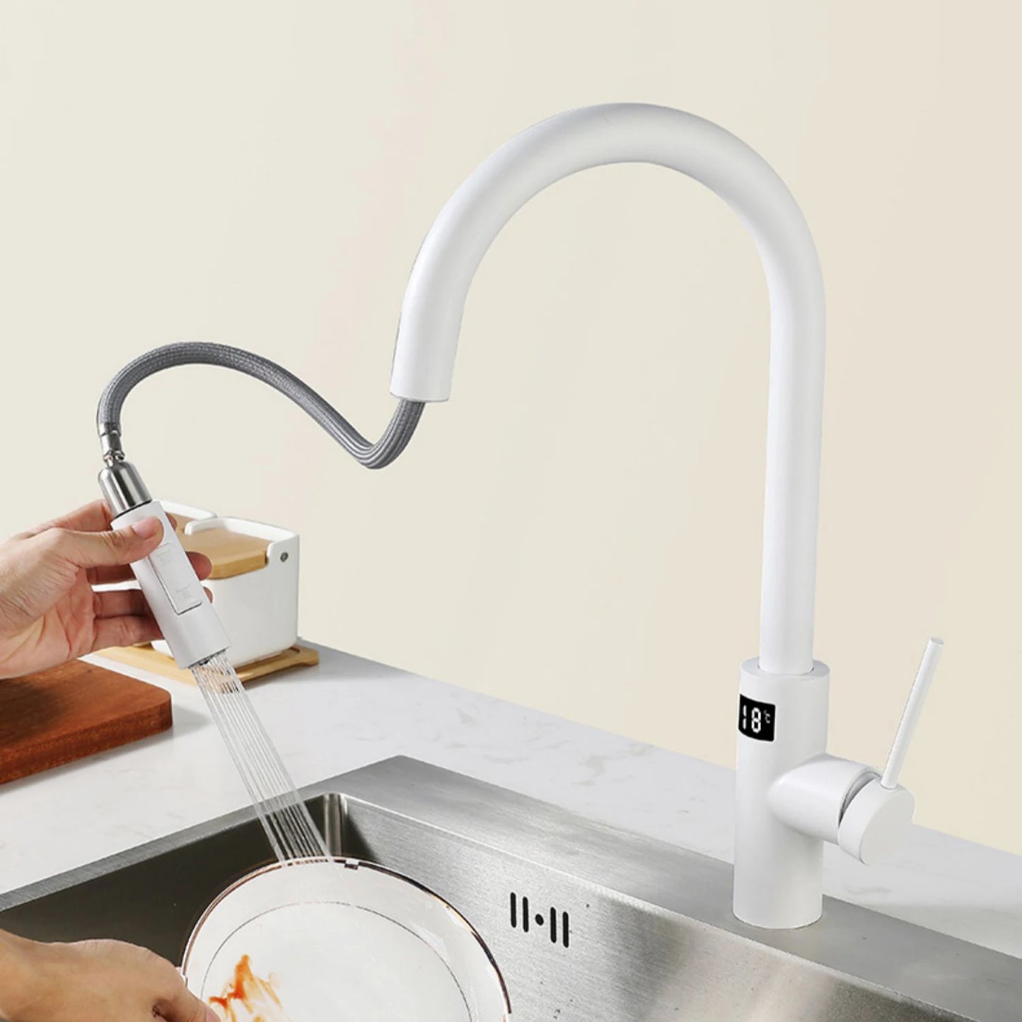 Brushed Gold Digital Kitchen Faucet Shenducs 304 Stainless Steel Hot Cold Kitchen Sink Mixer Tap Sensor Touch on Kitchen Faucet