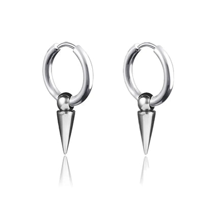 New Punk Stainless Steel Chain Hoop Earrings For Women Men 2023 Trendy Goth Pop Hip Hop Pendants Ear Jewelry Accessories Earring