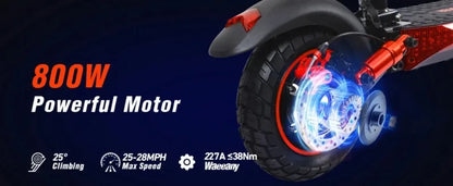J01 Electric scooter 800W engine 48V15AH lithium battery foldable E-type scooter 10-inch road tires Adult city electric scooter.