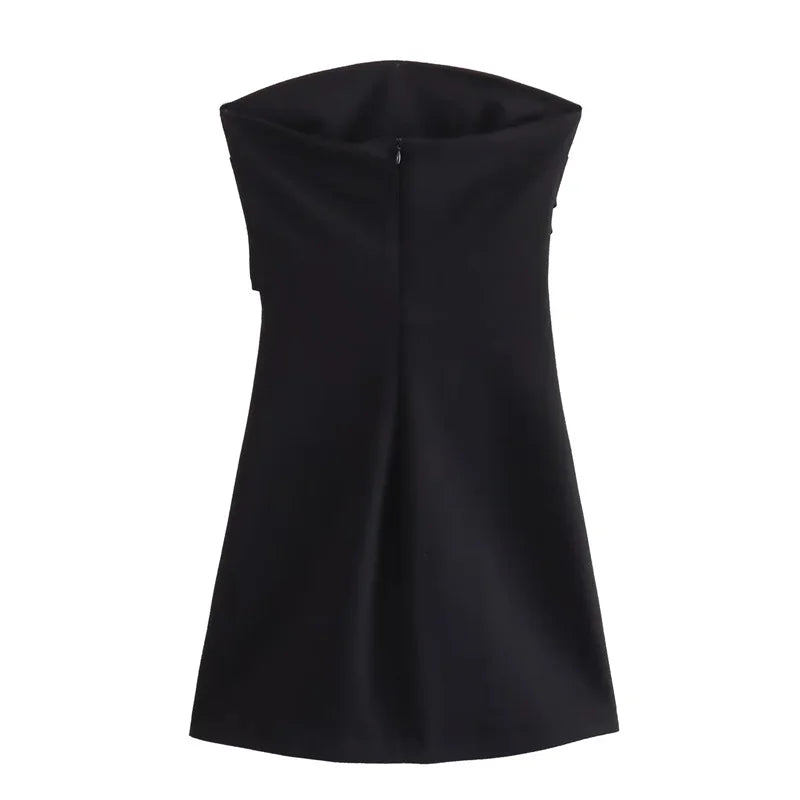 MUJER Off Schulter Mini Kleid Frau Blau Schwarz Weiß, Figurbetontes Kleid Frauen Backless Ärmellose Sommer Sexy Party Kurze Kleider.