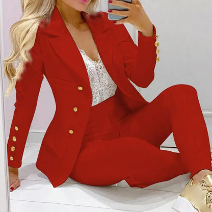 High Waist 2 Pcs/Set Stylish Slim Cardigan Lady Business Two-Piece Set Office Lady Business Suit Cardigan   for Work.