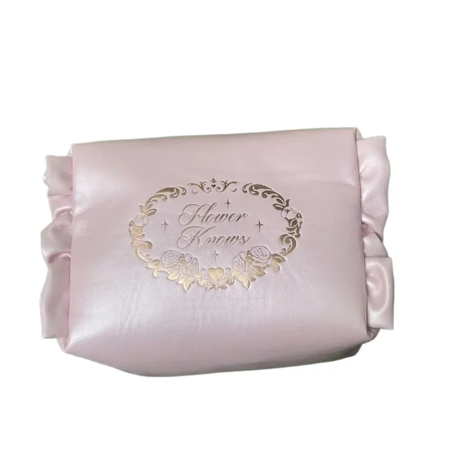 Makeup Set Flower Knows All in One GiftBox Glitter EyeShadow Palette Long Lasting Velvet Lip Cream Matte Blush with Cosmetic Bag.