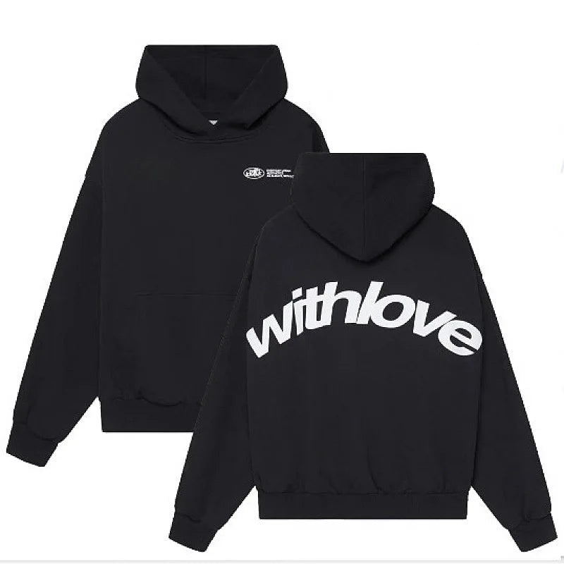 Fanceey Fleece-gefüttertes Herren-Kapuzenpullover, Winter, warm, lockere Passform, Buchstabendruck, lässiger Sport-Pullover, Kapuzenpullover für Herren, Neu.