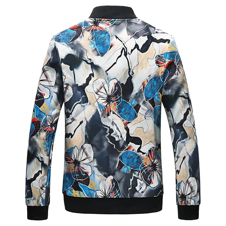 Spring new men's handsome printing men's jacket, fashion casual youth Slim sports jacket, Asian size M-6XL.