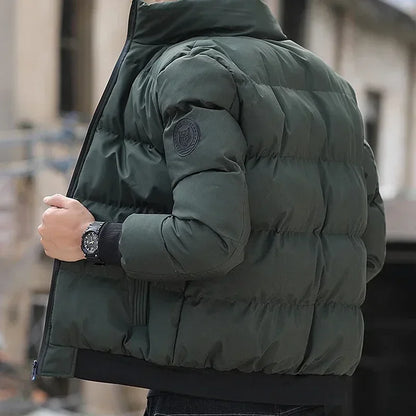 Men's cotton warm jacket - 2025 winter fashion trend - Short warm men's jacket - Thick and casual warm jacket - Men's trench coa.