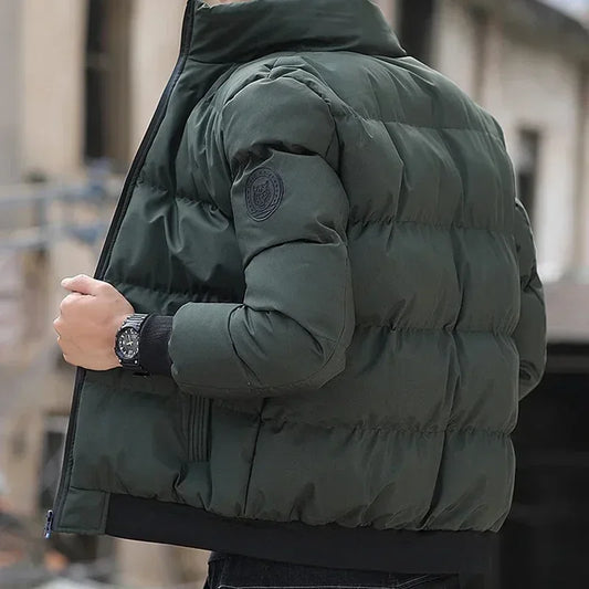 Men's cotton warm jacket - 2025 winter fashion trend - Short warm men's jacket - Thick and casual warm jacket - Men's trench coa.