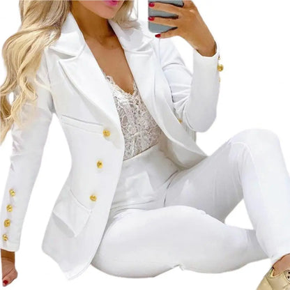 High Waist 2 Pcs/Set Stylish Slim Cardigan Lady Business Two-Piece Set Office Lady Business Suit Cardigan   for Work.