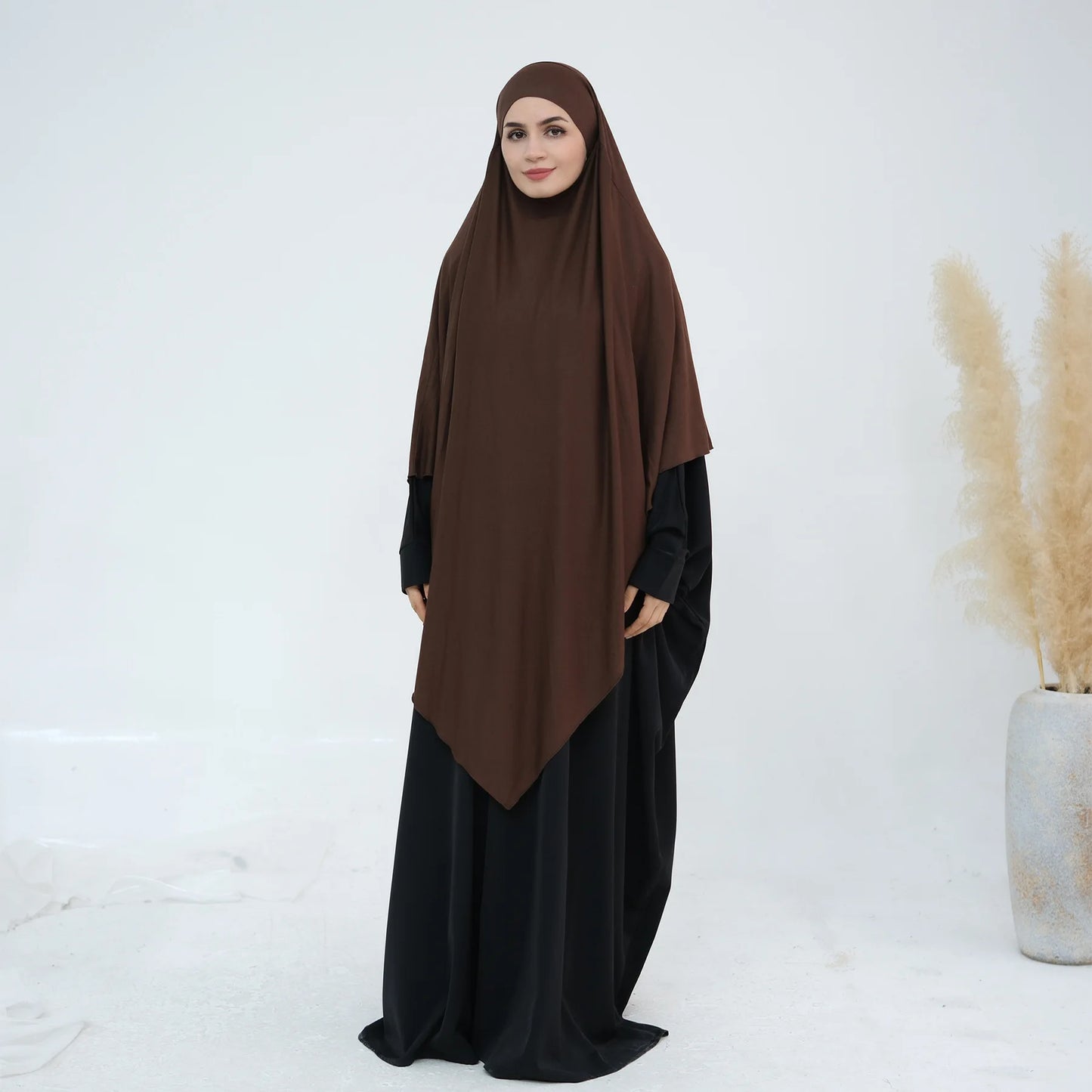 Extra Long Khimar Hijab Scarf Jersey Cotton Muslim Prayer Clothes Islamic Jilbab Khimars for Women Hijabs Veil Niqab Ramadan Eid.