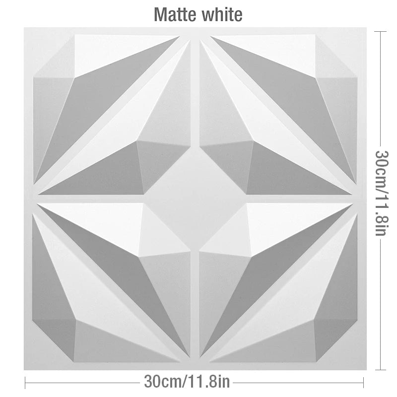 12pcs 30cm Decorative 3D Wall Panel wave Diamond Design Not self-adhesive plastic tiles 3D wall sticker room Bathroom wall paper