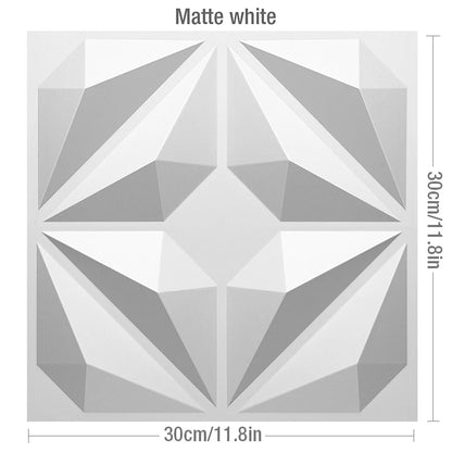 12pcs 30cm Decorative 3D Wall Panel wave Diamond Design Not self-adhesive plastic tiles 3D wall sticker room Bathroom wall paper