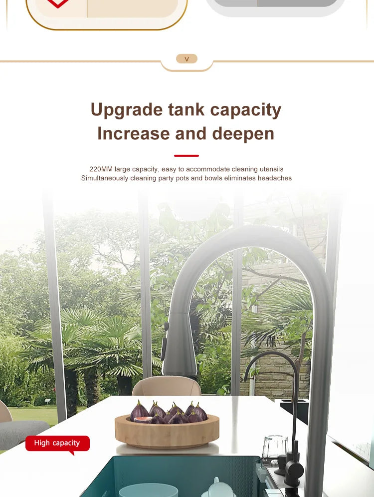 Edelstahl-Küchenspüle mit Wasserfall-Wasserhahn, integrierte Digitalanzeige, geprägtes Waschbecken für die Küche