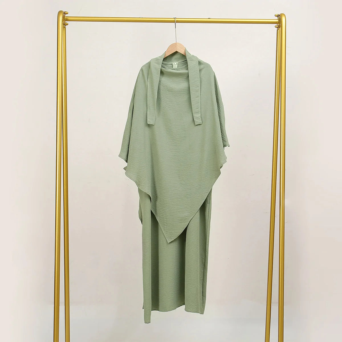 Two Piece Jilbab Prayer Set Abaya for Woman Batwing Hijab Dress Muslim Kimono Kaftan Robe Long Khimar Islam Cloth Jilbab Ramadan