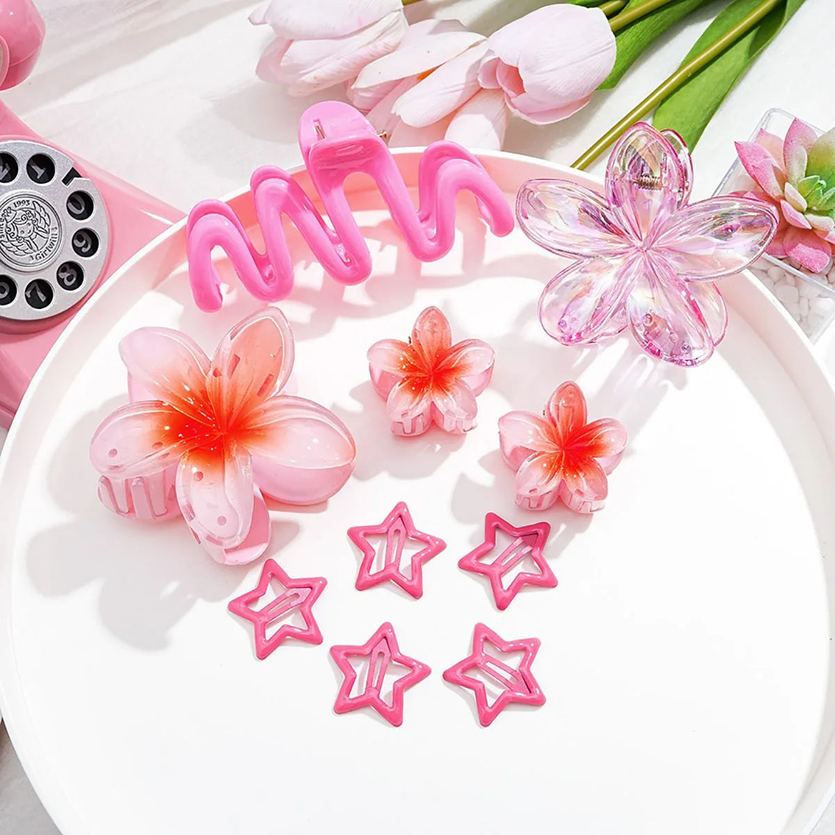 Hair Accessories Hair Clips Colorful Set Series Shark Clips 10 Pieces Set Egg Flower Grab Clips Headwear.