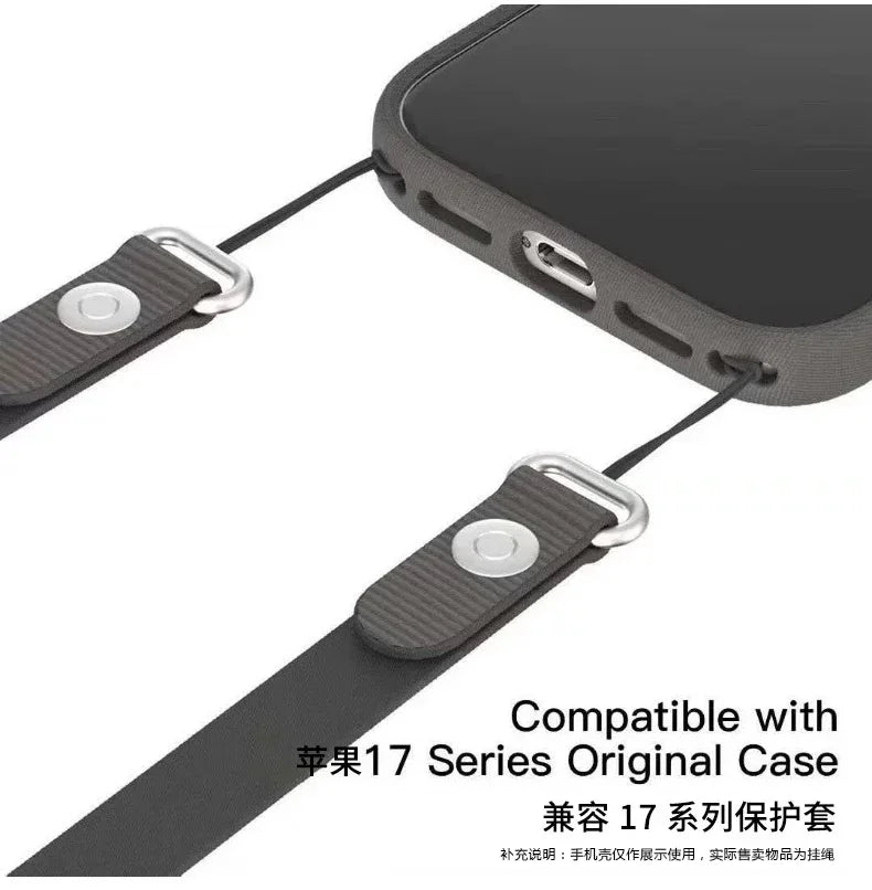 High End Official Magnetic Woven Strap for Orginal Iphone 17 Pro Max 17 Air Phone Crossbody Lanyard Anti-loss Apple Strap.