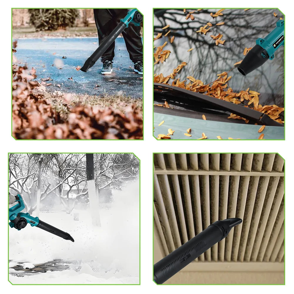 NEWBENY 3 Gänge bürstenloses elektrisches Luftgebläse, kabellos, verstellbare Rotation, Blatt-Schnee-Staubreiniger-Werkzeug für 21 V 18 V Batterie
