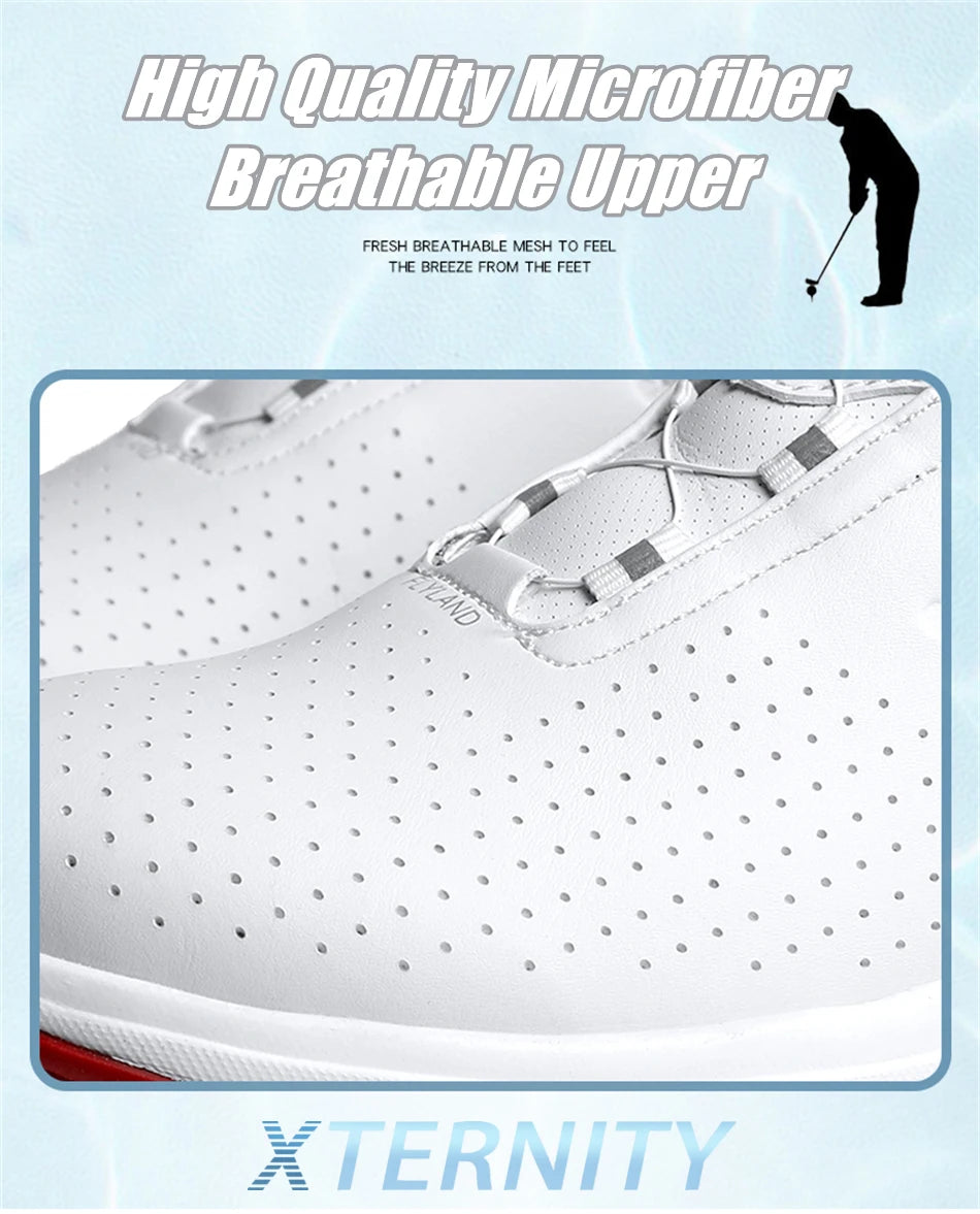 Breathable Luxury Golf Shoes Men Comfortable Outdoor Spikeless Golf Sport Training Sneakers Non-Slip Waterproof Walking Footwear.