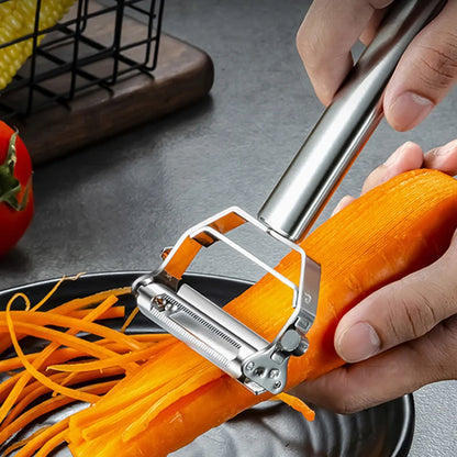Kitchen Vegetable Peeler Stainless Steel Potato Peeler Slicer Korean Carrot Grater Shredder Multifunctional Fruit Veggie Tools.