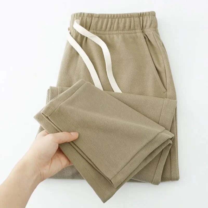 Männer Lose Gerade Hosen Diagonal Streifen Elastische Taille Alle-spiel Knöchel Länge Hosen Frühling Herbst Casual Outdoor Jogginghose