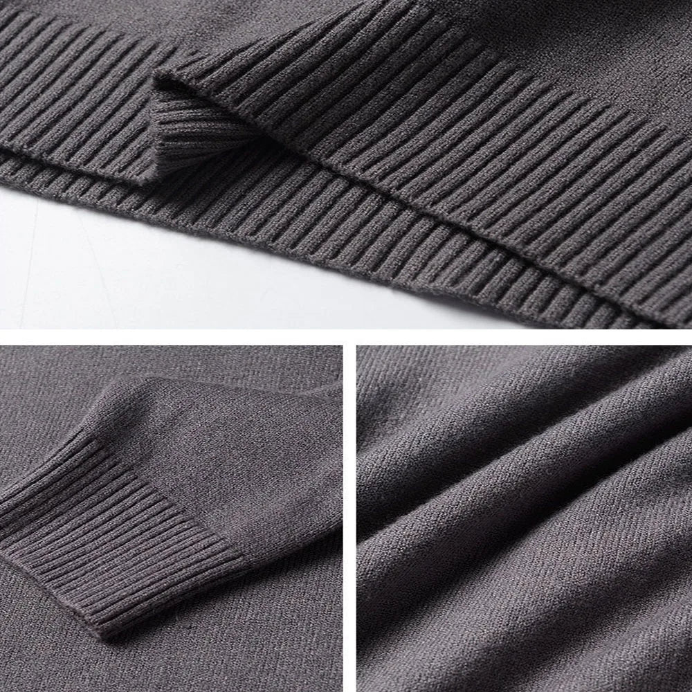 Korean Fashion Autumn Winter Sweaters Men Pullovers Fleece Turtleneck Knitted Sweatshirt Warm Bottoming Shirts.