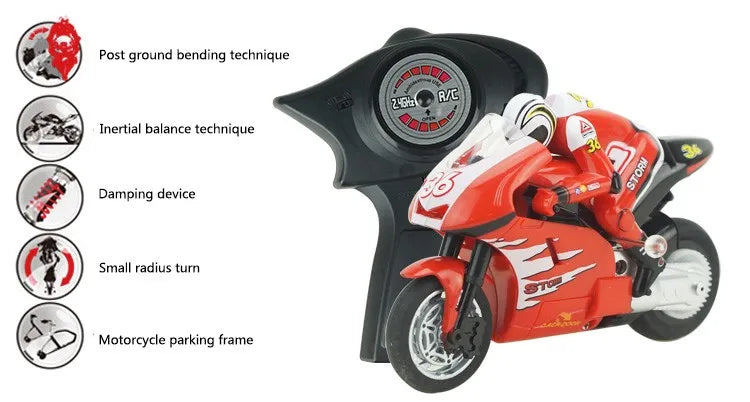 RC1:32 high-speed motor simulation shock absorber Race motorcycle charging 2.4Ghz Parent-child interactive boy's holiday toy.