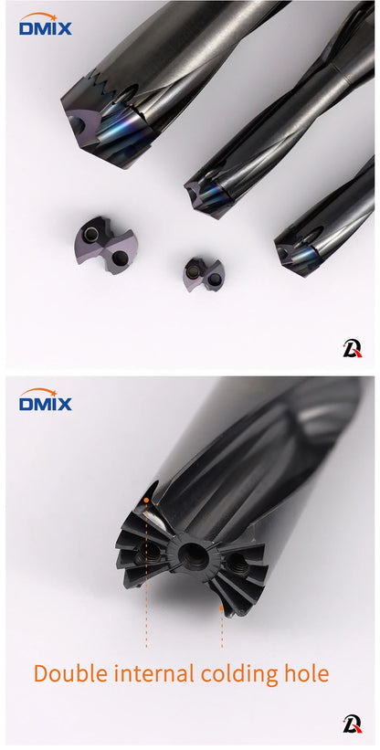 DMIX Crown Hochgeschwindigkeits-Bit 10–25,8 mm, 1,5–5D, gewalttätige Lochbearbeitung, Wende-Innenkühlung, Säbelzahnbohrer, Ersatz-U-Bohrer