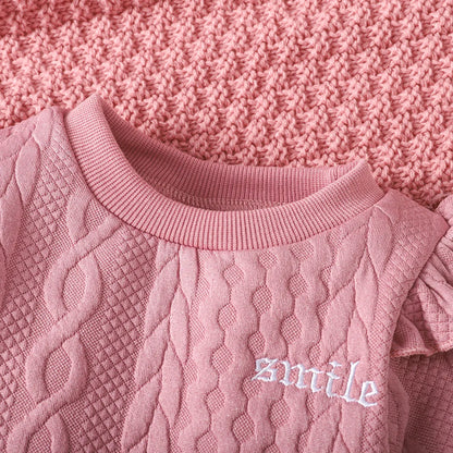 0-24 Months Baby Girl Set Solid Color Twist bar Tops+Long Pants 2pc/Set Baby Girl Spring  Autumn Fashion Set Toddlers' Clothing.