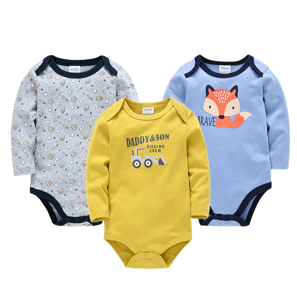 3 Teile/los Neugeborenen Baby Kleidung Jungen Nette Strampler 100% Baumwolle Langarm Body Baby Kleidung Sets Geschenk Infant Overall 0-24M.