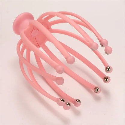 Head Massager Neck Massage Octopus Scalp Stress Relax 12 Antennae Massage Head Meridian Comb Point Pressing Head Artifact