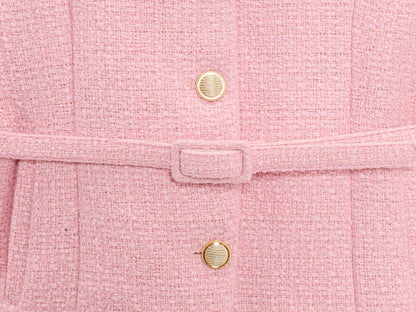 TRAFZA Frauen Elegante Solide Gürtel Westen Tops O Neck Metall Taste Ärmellose Weste Büro Dame Oberbekleidung Casual Blazer Tops.