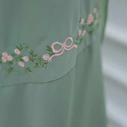 Front Open Abaya with Hijab 2 Piece Set Muslim Embroidery Abayas for Women Dubai Modest Islamic Clothing Kaftan Turkish Dresses