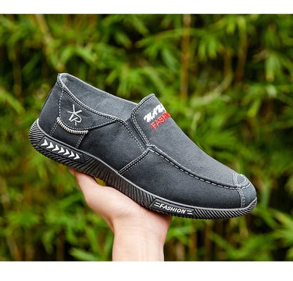 Denim Men's Canvas Shoes Slip on Sneakers Male for Summer 2025 New Outdoor Driving Moccasin Trendy Vintage Loafers Shoes for Men