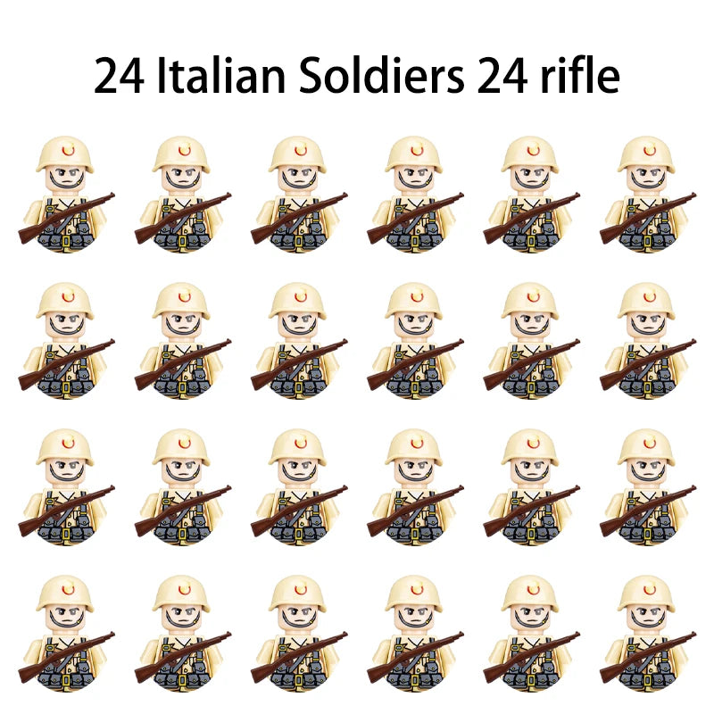 WWII Infantry Military Soldier War National Army Mini Gun Weapon Models Building Blocks Building Blocks Toys for Kids